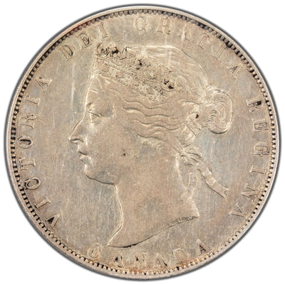 Canada 1871 50 Cents Half Dollar Silver Coin - ICCS VF-30