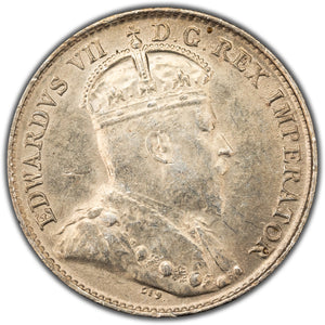 SOLD Canada 1902-H Large H 5 Cents Silver Coin - AU-55
