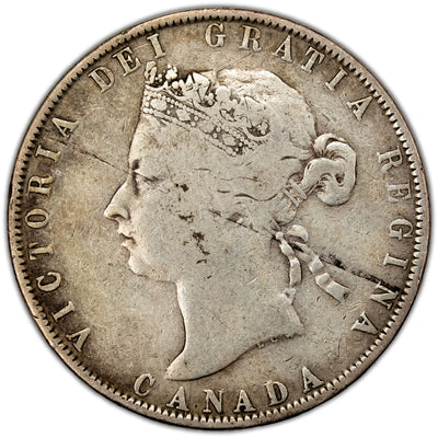 Canada 1872-H 50 Cents Half Dollar Silver Coin - Very Good