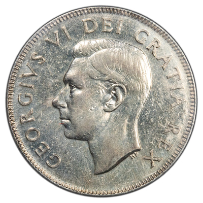 Canada 1948 50 Cents Half Dollar Silver Coin - VF-30