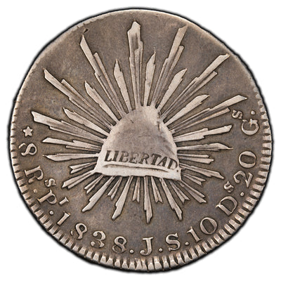 SOLD Mexico 1838 Pi-JS 8 Reales Silver Coin