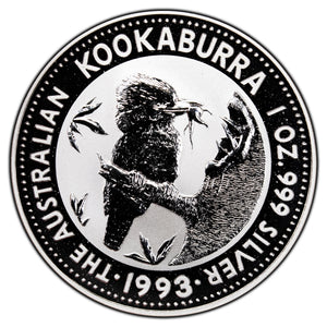 SOLD Australia 1993 $5 1oz .999 Fine Silver Kookaburra - In Capsule