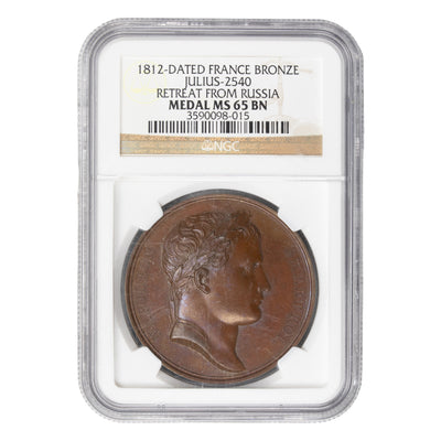 France 1812-Date Retreat from Russia Bronze Medal Julius-2540 - NGC MS-65