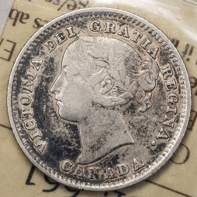 SOLD Canada 1885 Obv 4 10 Cents Dime Silver Coin - ICCS VF-20