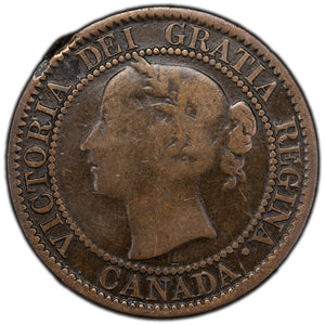 SOLD Canada 1859 DP N9 #3 1 Large Cent Coin - G/VG (rim damage)