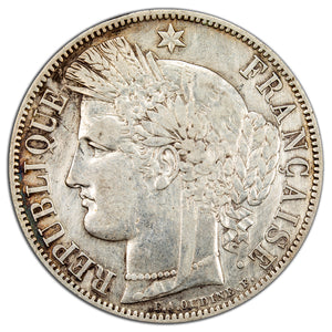 SOLD France 1850-A 5 Five Francs Silver Coin KM #761.1 - Hairlines