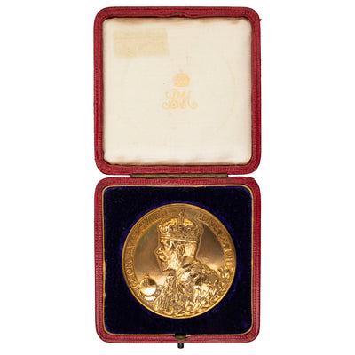 SOLD Great Britain 1911 George V Coronation Bronze Medal 51mm In Original Box