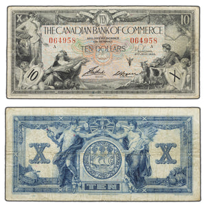 SOLD $10 1935 Canadian Bank of Commerce Chartered Note #75-18-06 - Light Writing