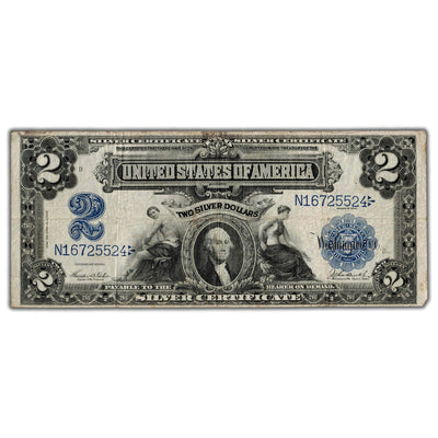 SOLD United States 1899 $2 Silver Certificate Note Fr.256 "Mini Porthole"