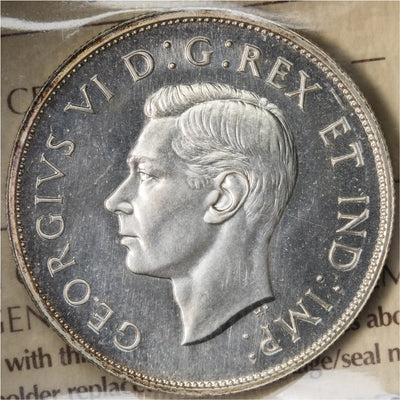 SOLD Canada 1937 50 Cents Half Dollar Coin - ICCS Mirror Specimen SP-64