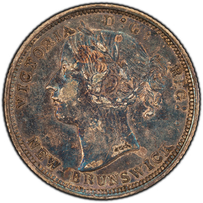 New Brunswick 1864 20 Cents Silver Coin - VF+