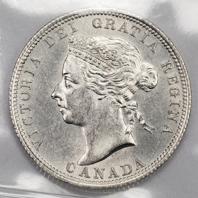 SOLD Canada 1901 25 Cents Quarter Silver Coin - ICCS MS-63