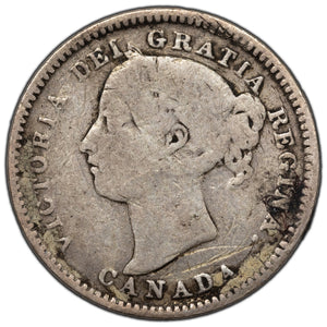 SOLD Canada 1892 10 Cents Dime Silver Coin - VG (scratched/light bend)