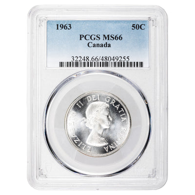 SOLD Canada 1963 50 Cents Half Dollar Silver Coin - PCGS MS-66