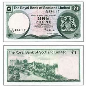 SOLD Scotland 1972 1 One Pound Note P #336 - AU/UNC