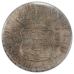 Peru 1757-LM JM 8 Reales Silver Coin Auguste 1761 Shipwreck - ICCS VF-30