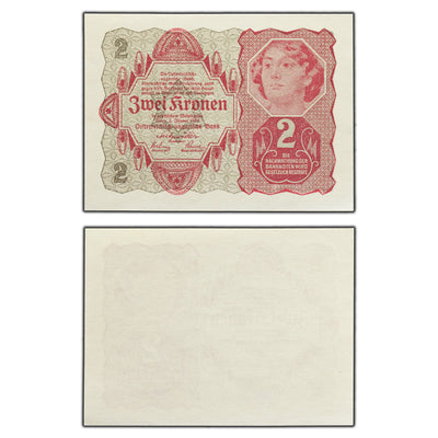 SOLD Austria 1922 2 Two Kronen Note P #74 - UNC