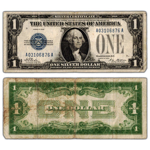 SOLD United States 1928 $1 One Dollar Silver Certificate Note - Missing Corner Tip