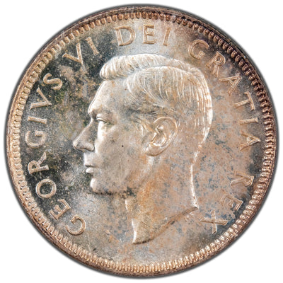 Canada 1950 25 Cents Quarter Silver Coin - ICCS MS-65