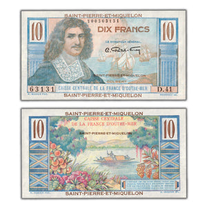 SOLD Saint Pierre & Miquelon ND (1950-60) 10 Francs Note P #23 - AU/UNC