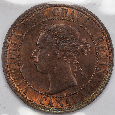 SOLD Canada 1898-H Large Cent Coin - ICCS MS-64 Red & Brown