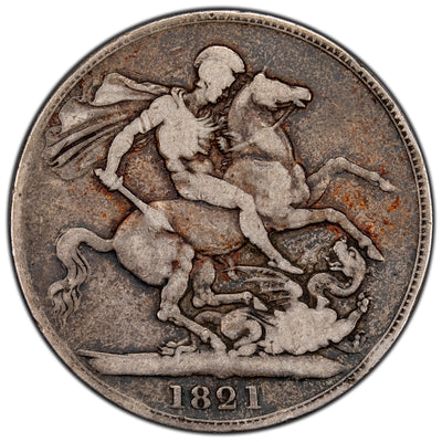 SOLD Great Britain 1821 One Crown Silver Coin - Residue
