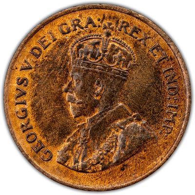 Canada 1921 1 Small Cent Coin - MS-62 Red & Brown