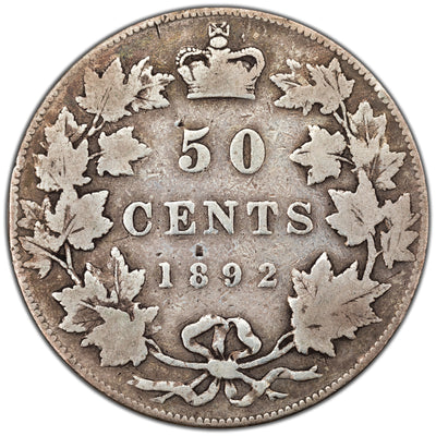 SOLD Canada 1892 Obverse 3 50 Cents Half Dollar Silver Coin - Very Good