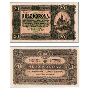SOLD Hungary 1920 20 Twenty Korona Note P #61 - EF+