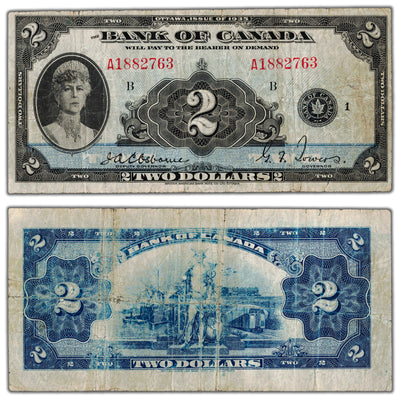 $2 1935 Bank of Canada Note English Text BC-3 - Fine