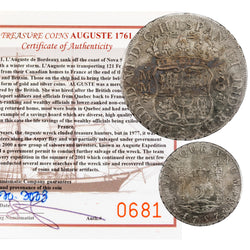 Mexico 1757-Mo MM 8 Reales Silver Coin Auguste 1761 Shipwreck - ICCS EF-45