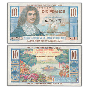 SOLD Saint Pierre & Miquelon ND (1950-60) 10 Francs Note P #23 - AU/UNC