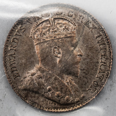 Canada 1906 5 Cents Silver Coin - ICCS AU-55