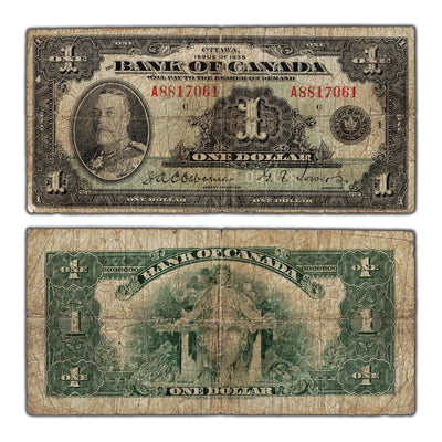 $1 1935 Bank of Canada Note English Text Letter 'A' BC-1 - VG