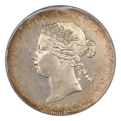 SOLD Canada 1870 LCW 50 Cents Half Dollar Silver Coin - ICCS AU-58