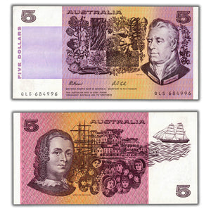 SOLD Australia N.D (1974-1991) $5 Dollars Note P #44g - AU