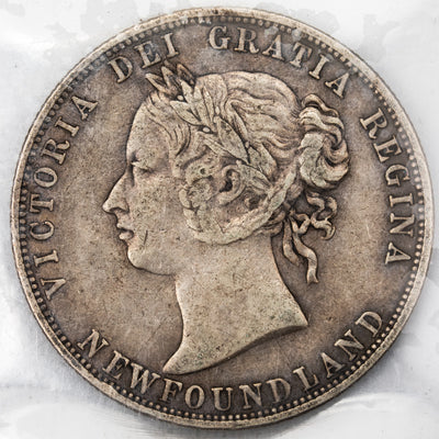 SOLD Newfoundland 1888 50 Cents Half Dollar Silver Coin - ICCS VF-20