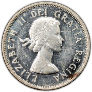 SOLD Canada 1953 Shoulder Fold 25 Cents Quarter Silver Coin - Almost Uncirculated