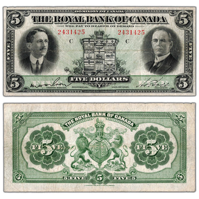 $5 1927 Royal Bank of Canada Chartered Note #630-14-04 - VF