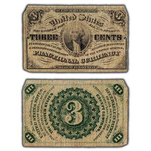 SOLD United States 1863 3 Cents Fractional Note