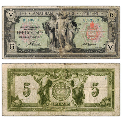 $5 1917 Canadian Bank of Commerce Chartered Note #75-16-04-06a - Fine