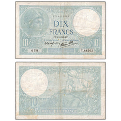 France 1939 10 Ten Francs Note P #84 - Pinholes
