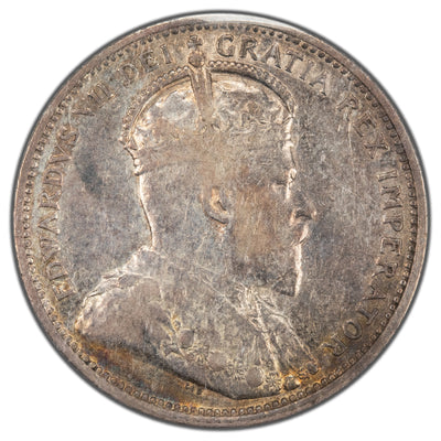 Canada 1904 25 Cents Quarter Silver Coin - ICCS F-15