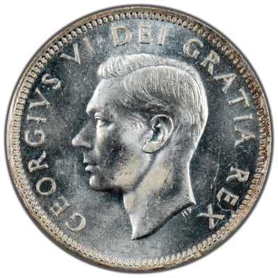 Canada 1951 High Relief 25 Cents Quarter Silver Coin - ICCS MS-64