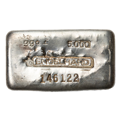 SOLD Engelhard 5oz .999 Fine Silver Bar 3rd Series