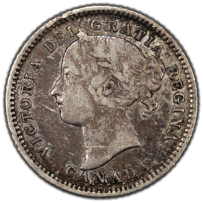 SOLD Canada 1881-H Obverse 2 10 Cents Dime Silver Coin - VF-20