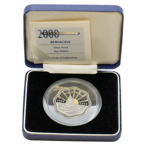 SOLD Bermuda 2000 $2 Sterling Silver Proof Coin - 1999-2000 Millennium