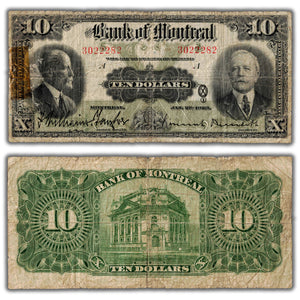 SOLD $10 1923 Bank of Montreal Canada Chartered Note CH #505-56-02 - Tape Repaired