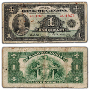SOLD $1 1935 Bank of Canada Note English Text BC-1 - Rust Spots/Tears
