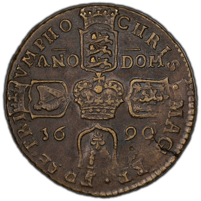 SOLD Ireland 1690 James II Crown Gun Money Coin S #6578 - Nice Example for Type